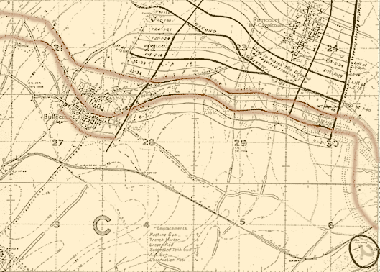 Map of the battlefield at Bullecourt