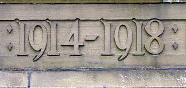 Carved letters from a monument to the First World War