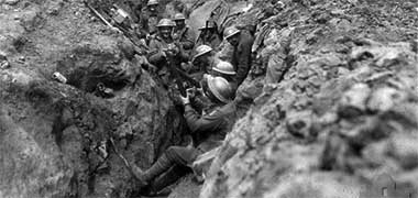 Australian troops cleaning their weapons prior to an attack – with permission from the Australian War Memorial site