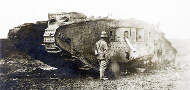 A British Mk II tank, knocked out at Bullecourt – with permission from drakegoodman on Flickr