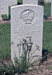 Harry Cassini's gravestone at Tezze cemetery – courtesy of the FindaGrave site Harry Cassini's gravestone at Tezze cemetery – courtesy of the FindaGrave site