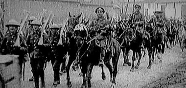 Troops marching up to the front