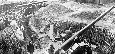 Italian guns ranged against the Austrians