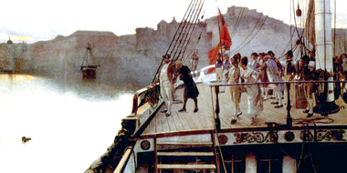The hanging of Admiral Caracciolo with Nelson and Lady Hamilton in attendance – painted by Ettore Cercone