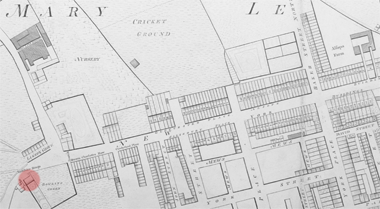 The location of Lisson Grove and Baker Street North on Richard Horwood’s 1790s map of London – photographed with permission in the British Library