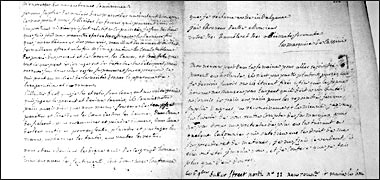 Part of a letter from Mme de Cassini to William Windham written in London