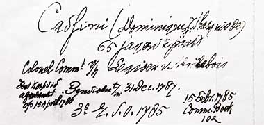 The Legion de Maillebois, the reverse of a paper illustrating the uniform