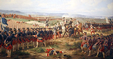 The Gardes françaises and Grenadier Guards invite each other to fire first at the Battle of Fontenoy, 1745 – courtesy of Wikimedia