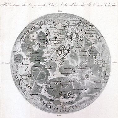 Giovanni Domenico Cassini's Grande Carte de la Lune, 1788 copy – image in the public domain