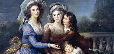 A detail from ‘The Marquise de Pezay and the Marquise de Rouge with her Sons’, 1787, by Elisabeth Vigée-Lebrun – with the permission of the National Gallery of Art, Washington