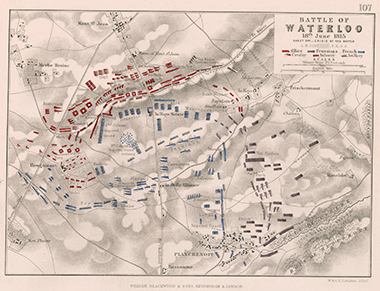 Battle map of a critical point in the battle of Waterloo – courtesy of Wikimedia