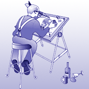 Illustration of a draftsman