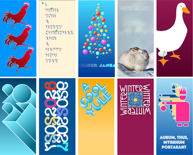 The final ten designs for the 2026/2027 winter greeting cards
