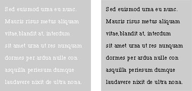 Examples of black and white type on white and black grounds