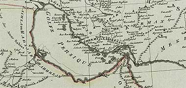 The Persian Gulf illustrated in a map of 1797 by Dubuisson – in the public domain