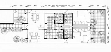 Plan of a 3/4 person courtyard house