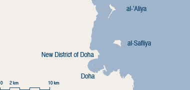 Location of the islands of al-’Aliya and al-Safliya