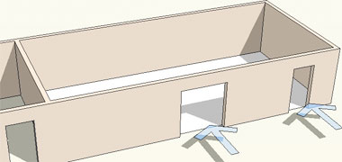 Alternative single and double doors between rooms