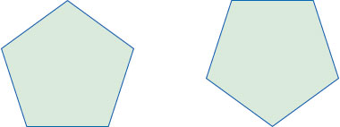 Illustration of balanced and unbalanced shapes both having an odd number of sides