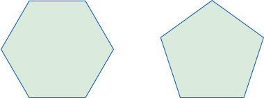 Illustration of balanced and unbalanced shapes with even and odd number of sides