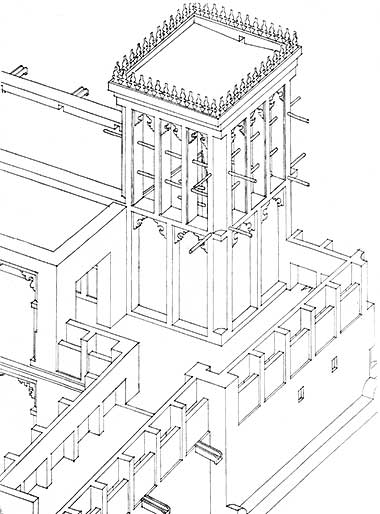 Detail of the isometric drawing of the wind tower complex in 1983 – courtesy of Tony Bolland