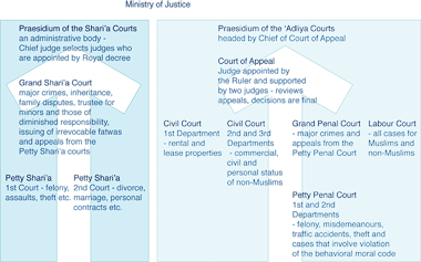 The structure of the legal system in Qatar