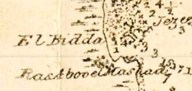 Detail of the above map showing El Bidda– courtesy of The British Library