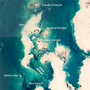 Hawar islands and Zikrit peninsula - courtesy of Google maps
