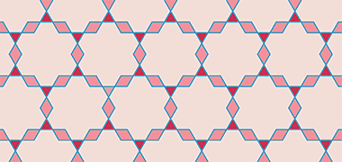 Pattern established by overlapping hexagons by a third