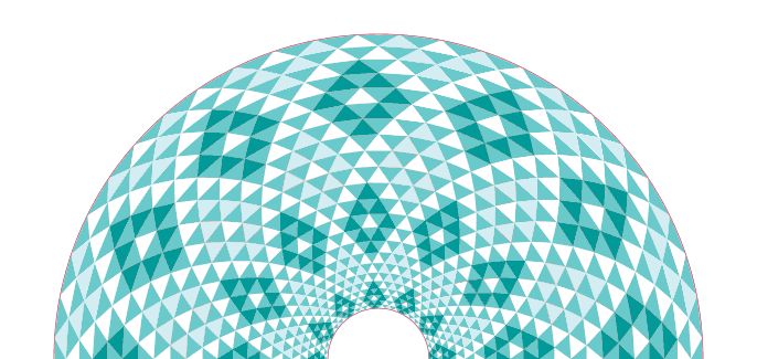 A partly masked development of a geometric pattern