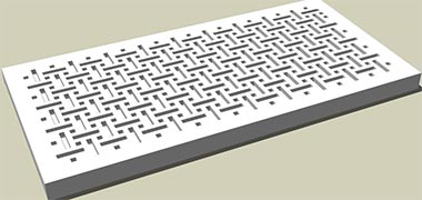 Illustration of a simple squared pattern on a naqsh panel
