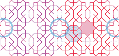 The amalgamation of design elements to create the basic geometry of the pattern