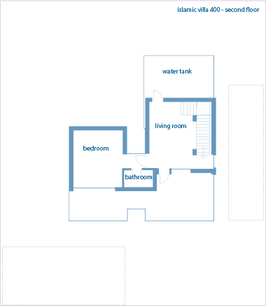 Sketch plan of the second floor to the Islamic 400 villa