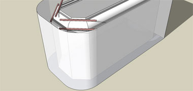 Illustration of a rounded corner construction