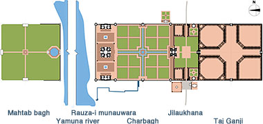 A plan of the Taj Mahal, Agra, India