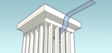 Notional coving at the top of a windtower