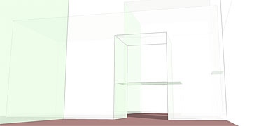 An internal reverse view within the notional building