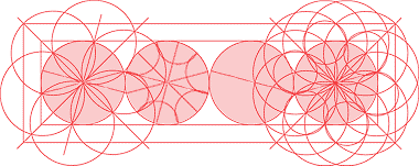 The basic construction lines for a pattern on a Wakra wall panel
