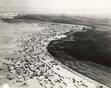 An aerial view of al-Salata, taken 9th May 1934, looking north-west – courtesy of the British Library and Qatar Foundation