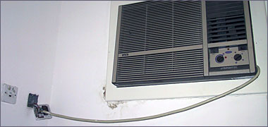 Internal view of an air-conditioning unit