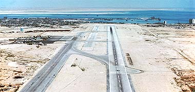 An aerial view, looking from the airport to the West Bay, 1976