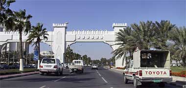 Temporary arches over the Corniche