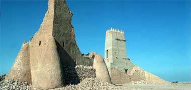 The two ruined Barzan towers seen from the south-east in 1976