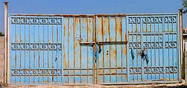A blue steel gate