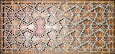 Geometry behind a decorative detail on a wood panel of a door in Cairo – with the permission of Helen Donnelly