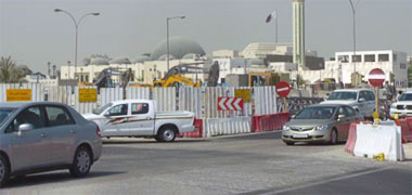 Temporary re-routing due to redevelopment