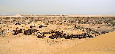 Rubbish dumped in the desert