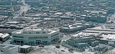An aerial photograph of the centre of the suq, October 1972