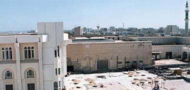 A view of the wall between the old and new Diwan al-Amiri buildings