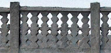 Balustrading on an old building at Duhail, 1982